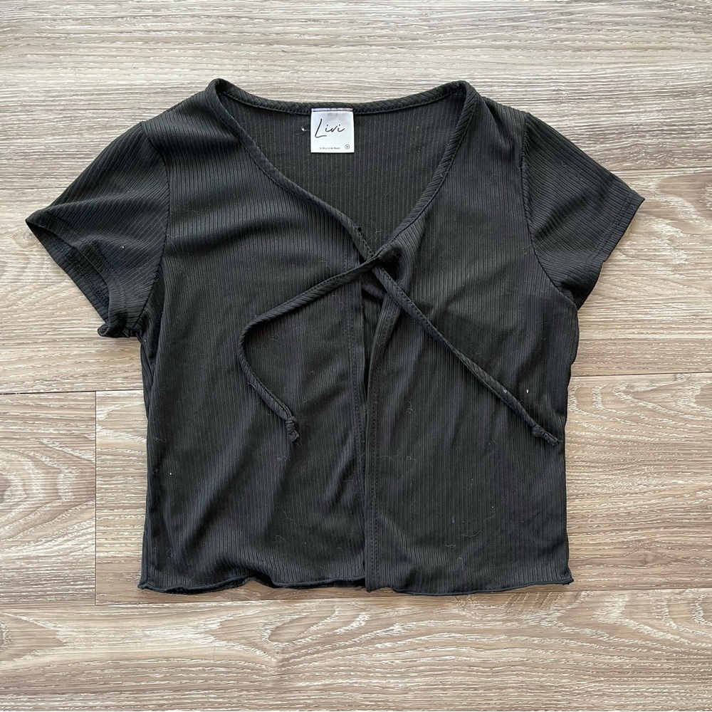 Livi By Olivia Rae Black Tie CropTop